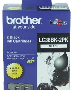 Brother LC38BK2PK Black Ink Cartridge Twin Pack - NZDEPOT