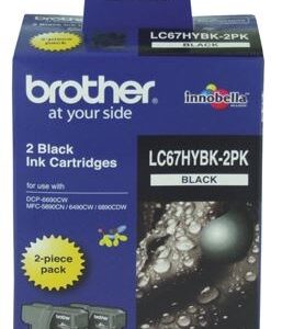 Brother LC67BK2PK Black Ink Cartridge Twin Pack - NZDEPOT