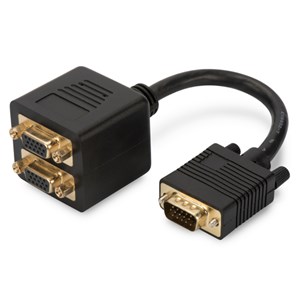 Digitus VGA (M) to 2x VGA (F) Splitter 0.2m Monitor Adapter - NZDEPOT