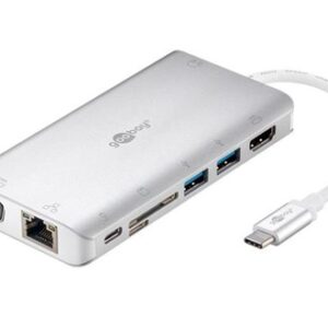 Goobay USB-C ADAP/HDMI+2xUSB3.0+CR+C+RJ45+VGA SILVER - NZDEPOT