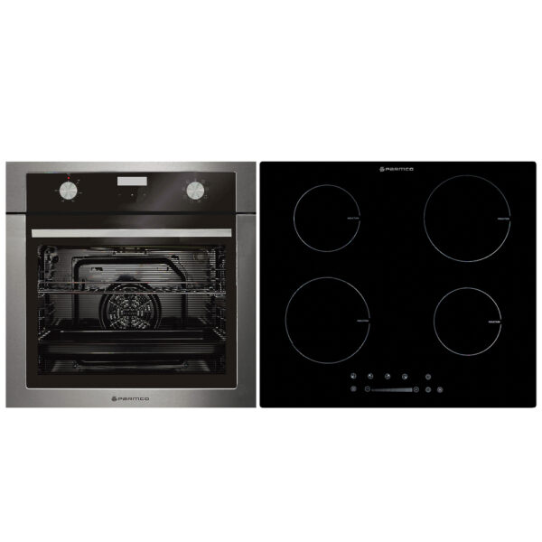 Parmco Parmco Pack 1-1  - 600mm 8 Function Stainless Steel Oven and 600mm Induction Frameless Touch Control Cooktop - NZDEPOT