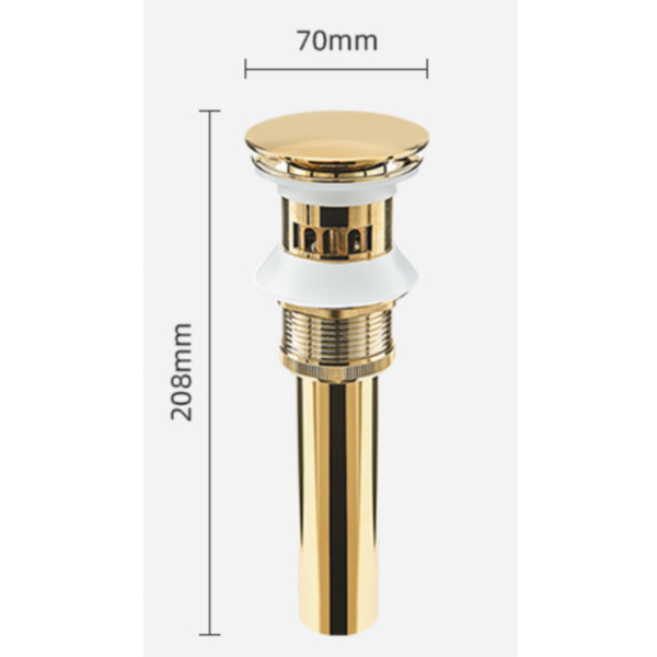 Pop Up Waste - Overflow - Golden, Plumbing Accessories - NZ DEPOT
