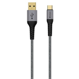 Verbatim Sync & Charge USB Type-C to Type A Tough Max Cable 120cm Grey - NZDEPOT