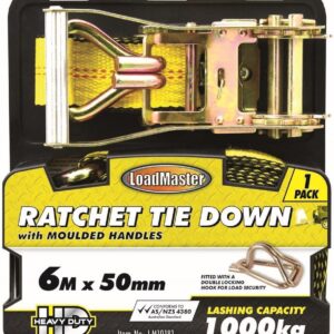 50mm Ratchet with Moulded Handles Tie Down 6 m Length- High strength tension and durability- Safe