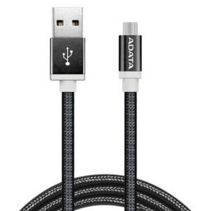 ADATA USB Type A to Micro USB Braided Connection Cable - 1m Black - NZDEPOT