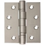 - Iron hinge with a stainless steel finish- 4.0" x 3.0" x 2.5mm- Comes with screws- 2pcs