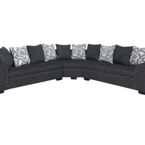 DS NZ made Ella corner sofa Vish black with pattern cushion (Michigan)