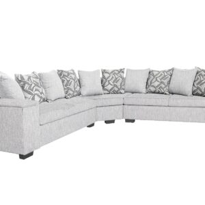 DS NZ made Ella corner sofa comfy silver with pattern cushions (Michigan)