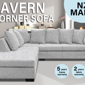 DS NZ made Lavern corner sofa Comfy Silver