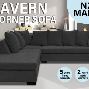 DS NZ made Lavern corner sofa Vish black