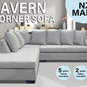 DS NZ made Lavern corner sofa kido Steel