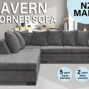 DS NZ made Lavern corner sofa kido black