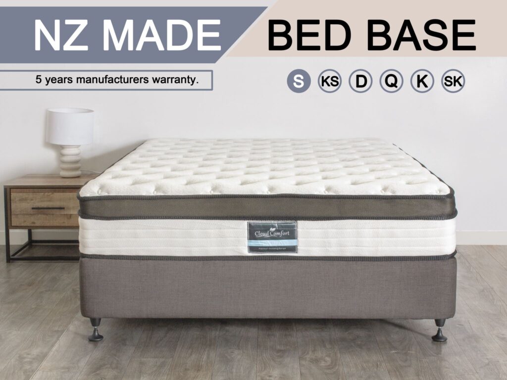 T DS NZ MADE SW Single bed base light Grey NZ - Bed Frames