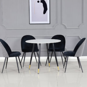 Lavina Dining Set - Round Table with 4x Chair