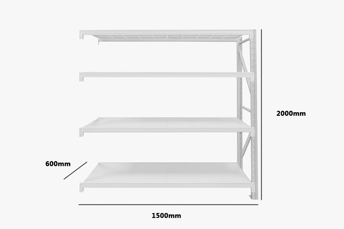 Longspan Shelving 1.5M Addon Bay 4 Layer Grey White 249.00 🤩