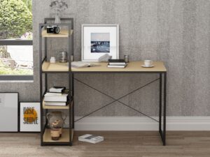 Metal Desk With Bookshelf Pr8780 Desks Nz Depot 2 - Nz Depot