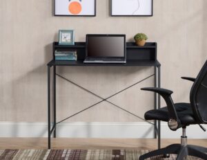 Metal Desk With Shelf Black Pr8773 Desks Nz Depot 1 - Nz Depot