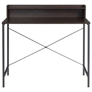 Metal Desk with Shelf Walnut -