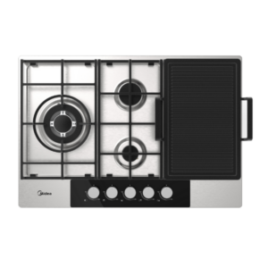 Midea 75cm 5 Burner Gas Hob Stainless Steel with Grill Plate 75SP021 - 75SP021 - NZ DEPOT