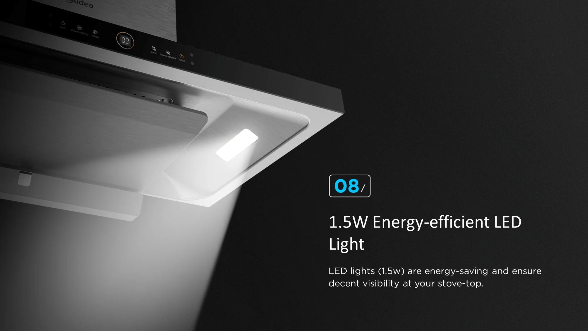 Midea TShape Rangehood Steam Wash E88 Rangehoods