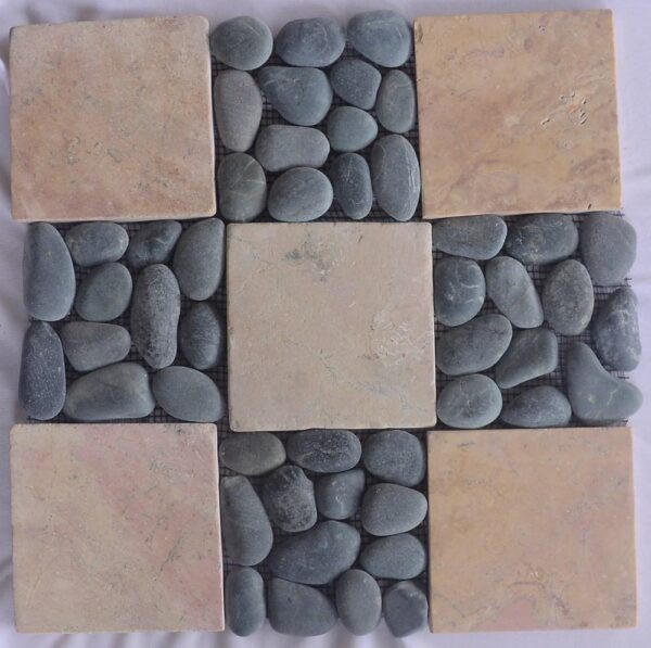 Mix Pebble Tiles - Grey &Amp; Grey - 1 Ctn11Pcs Of 30X30Cm Squaresapprox 1M2 Per Carton