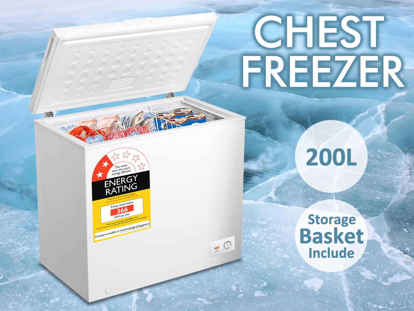 Novello 200L Chest Freezer Chest Freezer