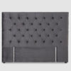 Rakel Headboard Queen Velvet Grey