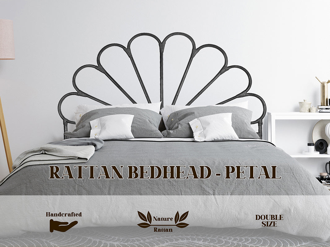 Rattan Bedhead Petal Double Headboards