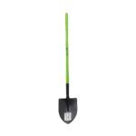 This trade quality shovel is fitted with a long reinforced fibreglass handle.Fibreglass handles are known for decreasing shock and extra durability. The long handle is great for extra strength and leverage. The round mouth shovel is up for digging