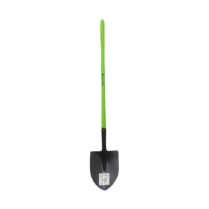 This trade quality shovel is fitted with a long reinforced fibreglass handle.Fibreglass handles are known for decreasing shock and extra durability. The long handle is great for extra strength and leverage. The round mouth shovel is up for digging