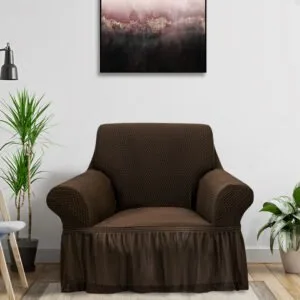 Buy SOGA 1-Seater Coffee Sofa Cover with Ruffled Skirt Couch Protector High Stretch Lounge Slipcover Home Decor Online - Home & Living/Home Decor/Sofa Covers - 2 - NZ Depot Free Shipping