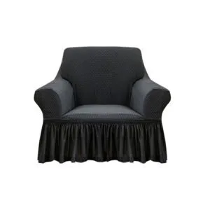 Buy SOGA 1-Seater Dark Grey Sofa Cover with Ruffled Skirt Couch Protector High Stretch Lounge Slipcover Home Decor Online - Home & Living/Home Decor/Sofa Covers - 1 - NZ Depot Free Shipping