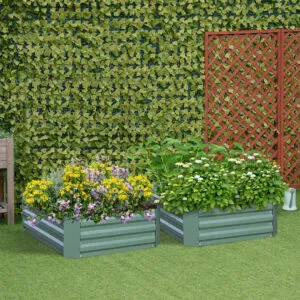 Buy SOGA 100cm Square Galvanised Raised Garden Bed Vegetable Herb Flower Outdoor Planter Box Online - Garden, Tools & Hardware/Gardening & Lawn Care/Pots, Planters & Container Accessories - 2 - NZ Depot Free Shipping