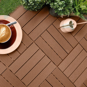 SOGA 11 pcs Red Brown DIY Wooden Composite Decking Tiles Garden Outdoor Backyard Flooring Home Decor, Garden, Tools & Hardware, Gardening & Lawn Care, Artificial Grass, , , induction cooktops - NZ DEPOT 2