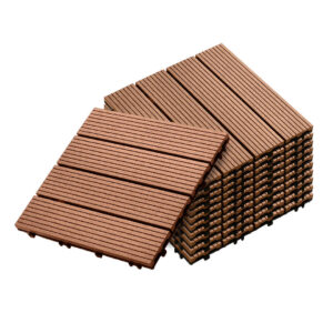 SOGA 11 pcs Red Brown DIY Wooden Composite Decking Tiles Garden Outdoor Backyard Flooring Home Decor, Garden, Tools & Hardware, Gardening & Lawn Care, Artificial Grass, , , induction cooktops - NZ DEPOT 1