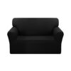SOGA 2-Seater Black Sofa Cover Couch Protector High Stretch Lounge Slipcover Home Decor, Home & Living>Home Decor>Sofa Covers, , , , ,  - NZ DEPOT 1