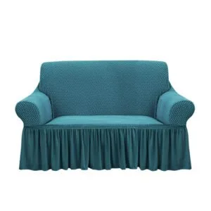 Buy SOGA 2-Seater Blue Sofa Cover with Ruffled Skirt Couch Protector High Stretch Lounge Slipcover Home Decor Online - Home & Living/Home Decor/Sofa Covers - 1 - NZ Depot Free Shipping