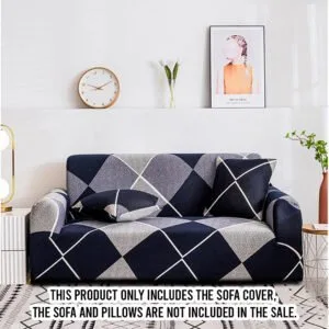 Buy SOGA 2-Seater Checkered Sofa Cover Couch Protector High Stretch Lounge Slipcover Home Decor Online - Home & Living/Home Decor/Sofa Covers - 2 - NZ Depot Free Shipping