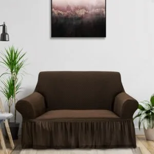 Buy SOGA 2-Seater Coffee Sofa Cover with Ruffled Skirt Couch Protector High Stretch Lounge Slipcover Home Decor Online - Home & Living/Home Decor/Sofa Covers - 2 - NZ Depot Free Shipping