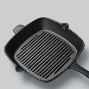 SOGA 26cm Square Ribbed Cast Iron Frying Pan Skillet Steak Sizzle Platter with Handle, Home & Living, Kitchen & Dining, Cookware, Frying Pans, ,  - NZ DEPOT 2