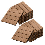 SOGA 2X 11 pcs Coffee DIY Wooden Composite Decking Tiles Garden Outdoor Backyard Flooring Home Decor, Garden, Tools & Hardware>Gardening & Lawn Care>Artificial Grass, , , , ,  - NZ DEPOT 1