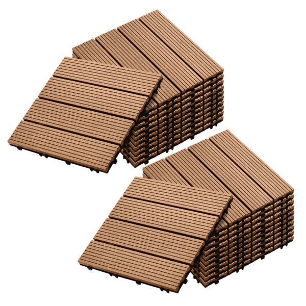 Soga 2X 11 Pcs Coffee Diy Wooden Composite Decking Tiles Garden Outdoor Backyard Flooring Home Decor, Garden, Tools &Amp; Hardware, Gardening &Amp; Lawn Care, Artificial Grass, , ,  - Nz Depot 1