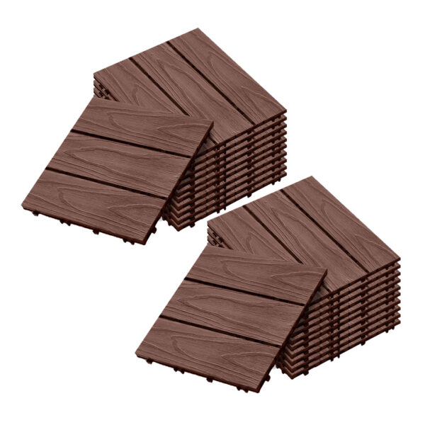 Soga 2X 11 Pcs Dark Chocolate Diy Wooden Composite Decking Tiles Garden Outdoor Backyard Flooring Home Decor, Garden, Tools &Amp; Hardware, Gardening &Amp; Lawn Care, Artificial Grass, , ,  - Nz Depot 1