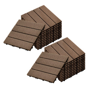 SOGA 2X 11 pcs Dark Chocolate DIY Wooden Composite Decking Tiles Garden Outdoor Backyard Flooring Home Decor, Garden, Tools & Hardware, Gardening & Lawn Care, Artificial Grass, , ,  - NZ DEPOT 1