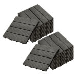 SOGA 2X 11 pcs Grey DIY Wooden Composite Decking Tiles Garden Outdoor Backyard Flooring Home Decor, Garden, Tools & Hardware>Gardening & Lawn Care>Artificial Grass, , , , ,  - NZ DEPOT 1