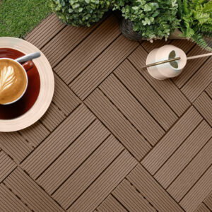 SOGA 2X 11 pcs Light Chocolate DIY Wooden Composite Decking Tiles Garden Outdoor Backyard Flooring Home Decor, Garden, Tools & Hardware, Gardening & Lawn Care, Artificial Grass, , ,  - NZ DEPOT 2