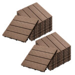 SOGA 2X 11 pcs Light Chocolate DIY Wooden Composite Decking Tiles Garden Outdoor Backyard Flooring Home Decor, Garden, Tools & Hardware>Gardening & Lawn Care>Artificial Grass, , , , ,  - NZ DEPOT 1