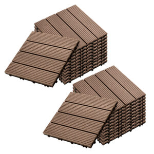 SOGA 2X 11 pcs Light Chocolate DIY Wooden Composite Decking Tiles Garden Outdoor Backyard Flooring Home Decor, Garden, Tools & Hardware, Gardening & Lawn Care, Artificial Grass, , ,  - NZ DEPOT 1