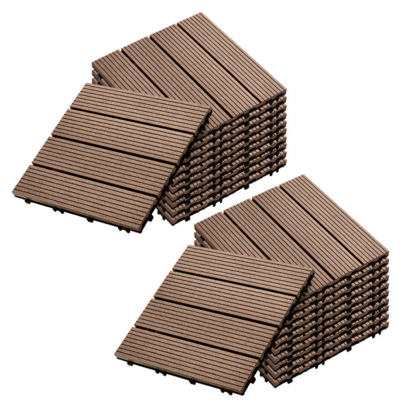 Soga 2X 11 Pcs Light Chocolate Diy Wooden Composite Decking Tiles Garden Outdoor Backyard Flooring Home Decor, Garden, Tools &Amp; Hardware, Gardening &Amp; Lawn Care, Artificial Grass, , ,  - Nz Depot 1