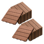 SOGA 2X 11 pcs Red Brown DIY Wooden Composite Decking Tiles Garden Outdoor Backyard Flooring Home Decor, Garden, Tools & Hardware>Gardening & Lawn Care>Artificial Grass, , , , ,  - NZ DEPOT 1